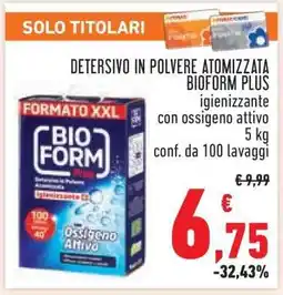 Conad DETERSIVO IN POLVERE ATOMIZZATA BIOFORM PLUS offerta