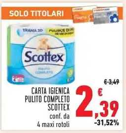 Conad Carta Igienica Pulito Completo Scottex offerta