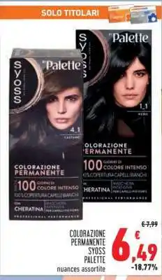 Conad COLORAZIONE PERMANENTE SYOSS PALETTE offerta