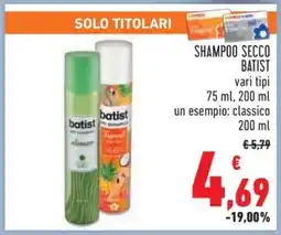 Conad SHAMPOO SECCO BATIST offerta