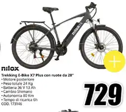 MediaWorld nilox Trekking E-Bike X7 Plus con ruote da 28" offerta