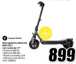MediaWorld Segway-Ninebot Monopattino elettrico MAX G3 I con ruote da 11" offerta