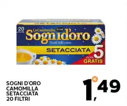 Extra Supermercati Sogni d'oro camomilla setacciata 20 filtri offerta