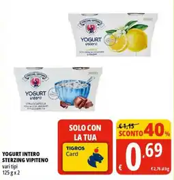 Tigros Yogurt intero sterzing VIPITENO offerta