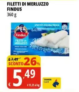 Tigros Filetti di merluzzo FINDUS offerta