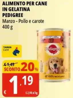 Tigros Alimento per cane in gelatina PEDIGREE offerta
