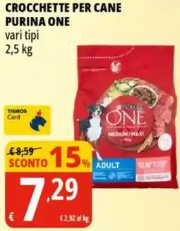 Tigros Crocchette per cane PURINA ONE offerta