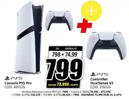 MediaWorld PS5 Console PS5 Pro+Controller DualSense V2 offerta