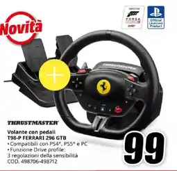 MediaWorld THRUSTMASTER Volante con pedali T98-P FERRARI 296 GTB offerta