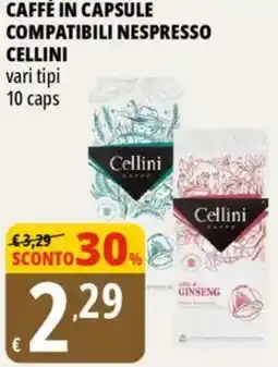 Tigros Caffè in capsule compatibili nespresso CELLINI offerta