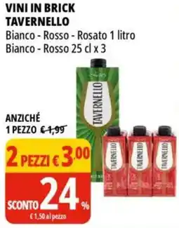 Tigros Vini in brick TAVERNELLO offerta