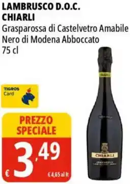 Tigros Lambrusco d.o.c. chiarli offerta