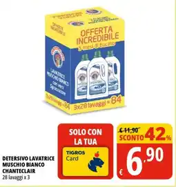 Tigros Detersivo lavatrice muschio bianco CHANTECLAIR offerta