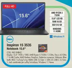 Wellcome DELL Inspiron 15 3535 Notebook 15.6" offerta