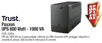Wellcome Trust Paxxon UPS 600 Watt - 1000 VA offerta