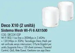 Wellcome Deco X10 (2 unità) Sistema Mesh Wi-Fi 6 AX1500 offerta