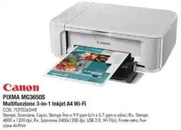 Wellcome Canon PIXMA MG3650S Multifunzione 3-in-1 Inkjet A4 Wi-Fi offerta