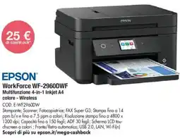 Wellcome EPSON WorkForce WF-2960DWF Multifunzione 4-in-1 Inkjet A4 colore - Wireless offerta