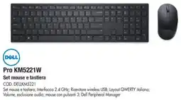 Wellcome DELL Pro KM5221W Set mouse e tastiera offerta