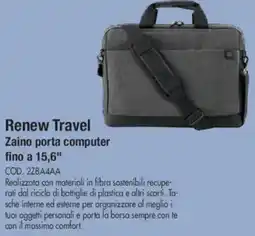 Wellcome hp Renew Travel Zaino porta computer fino a 15,6" offerta