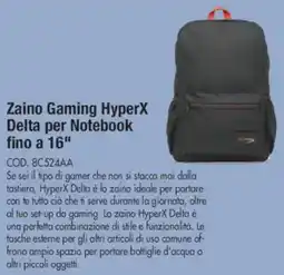 Wellcome hp Zaino Gaming HyperX Delta per Notebook fino a 16" offerta