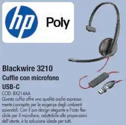 Wellcome hp Blackwire 3210 Cuffie con microfono USB-C offerta