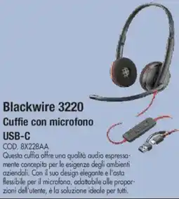 Wellcome hp Blackwire 3220 Cuffie con microfono USB-C offerta