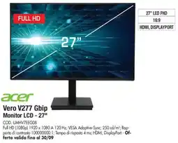 Wellcome acer Vero V277 Gbip Monitor LCD - 27" offerta