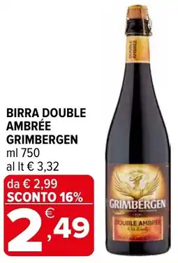 Iperal Birra double ambrée GRIMBERGEN offerta