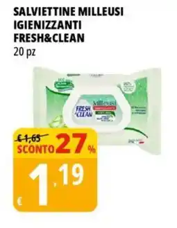 Tigros Salviettine milleusi igienizzanti FRESH&CLEAN offerta