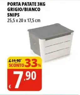 Tigros Porta patate 3kg grigio/bianco snips offerta