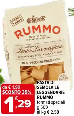 Iperal Pasta di semola le leggendarie RUMMO offerta