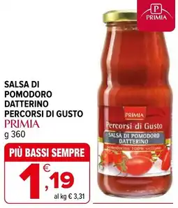 Iperal Salsa di pomodoro datterino percorsi di gusto PRIMIA offerta
