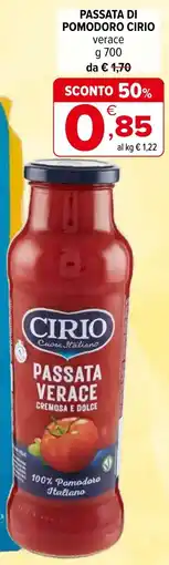 Iperal Passata di pomodoro CIRIO offerta