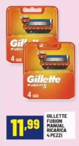 Risparmio Casa Gillette fusion manual ricarica 4 pezzi offerta