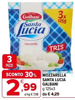 Iperal Mozzarella santa lucia galbani offerta