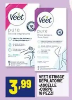 Risparmio Casa Veet strisce depilatorie -ascelle -corpo 16 pezzi offerta