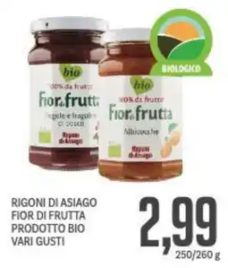 Supermercati Piccolo Rigoni di asiago fior di frutta prodotto bio vari gusti offerta