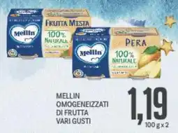 Supermercati Piccolo Mellin omogeneizzati di frutta vari gusti offerta