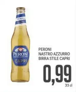 Supermercati Piccolo Peroni nastro azzurro birra stile capri offerta