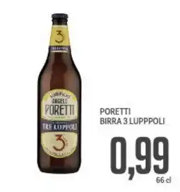 Supermercati Piccolo Poretti birra 3 lupppoli offerta