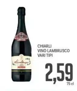 Supermercati Piccolo Chiarli vino lambrusco vari tipi offerta