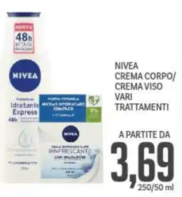 Supermercati Piccolo Nivea crema corpo/ crema viso vari trattamenti offerta