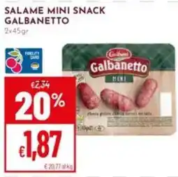 Pan Salame mini snack galbanetto GALBANi offerta