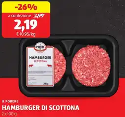 ALDI Il podere hamburger di scottona offerta