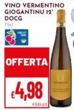 Pan Vino vermentino giogantinu 12' docg offerta