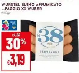 Pan Wurstel suino affumicato l.faggio x3 WUBER offerta