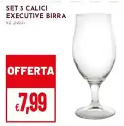Pan Set 3 calici executive birra x2 pezzi offerta