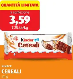 ALDI Kinder cereali offerta