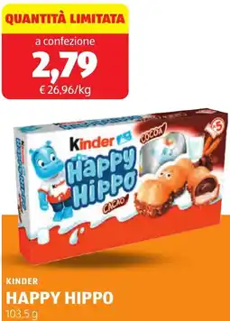 ALDI Kinder happy hippo offerta